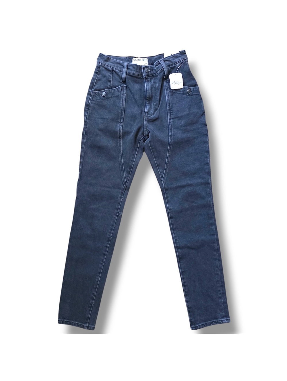 Free People We The Free Women’s Black Beacon Mid-Rise Slim Crop Jeans Size 24